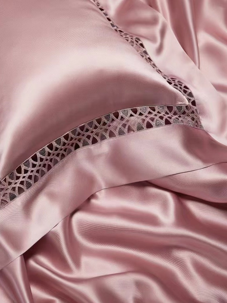 PARIS - Lace artisan 25 Momme 4-Piece Pure Mulberry Silk Bed Linen Set