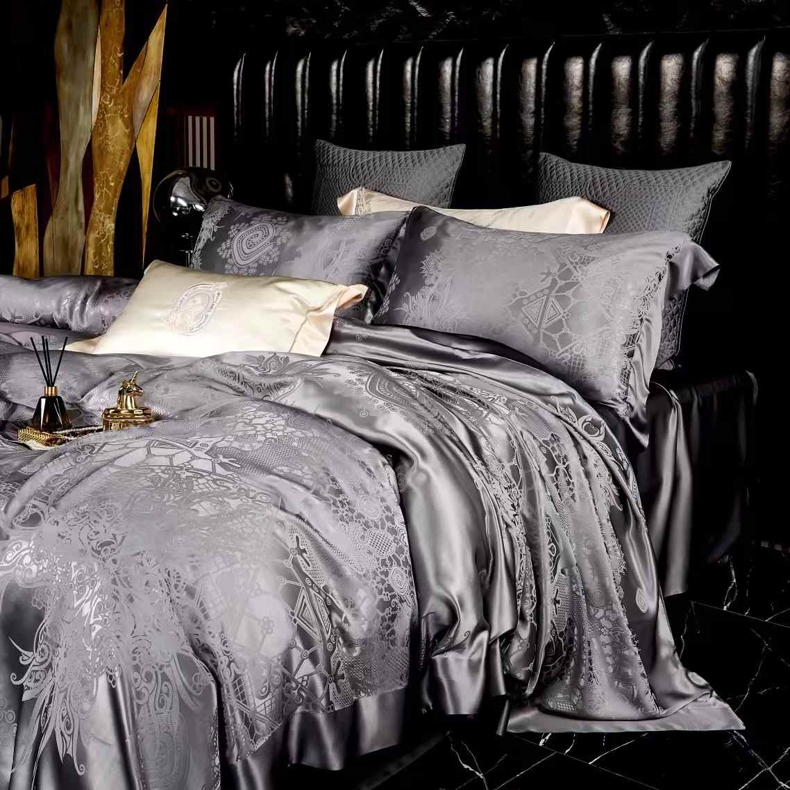 SHENSH - 19 momme Jacquard Silk Bedlinen Set 4pcs