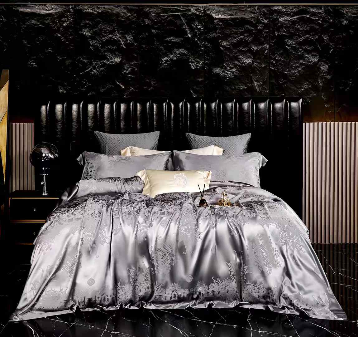 SHENSH - 19 momme Jacquard Silk Bedlinen Set 4pcs