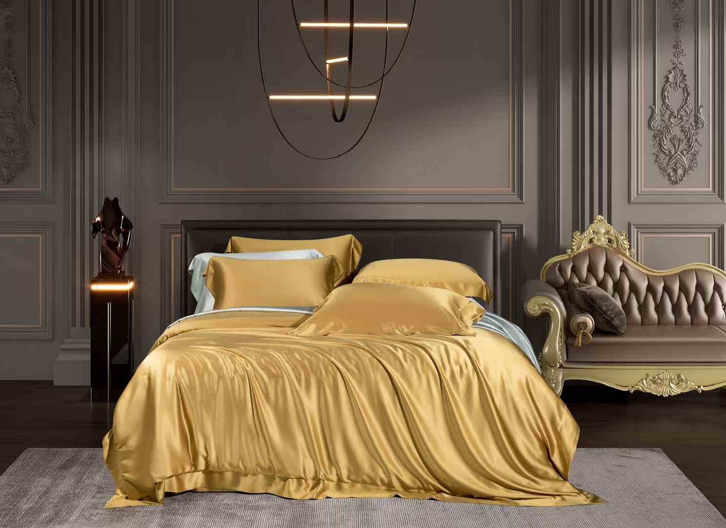 VILAROTA - Full Silk Set 4pcs 35 momme, multi-colors