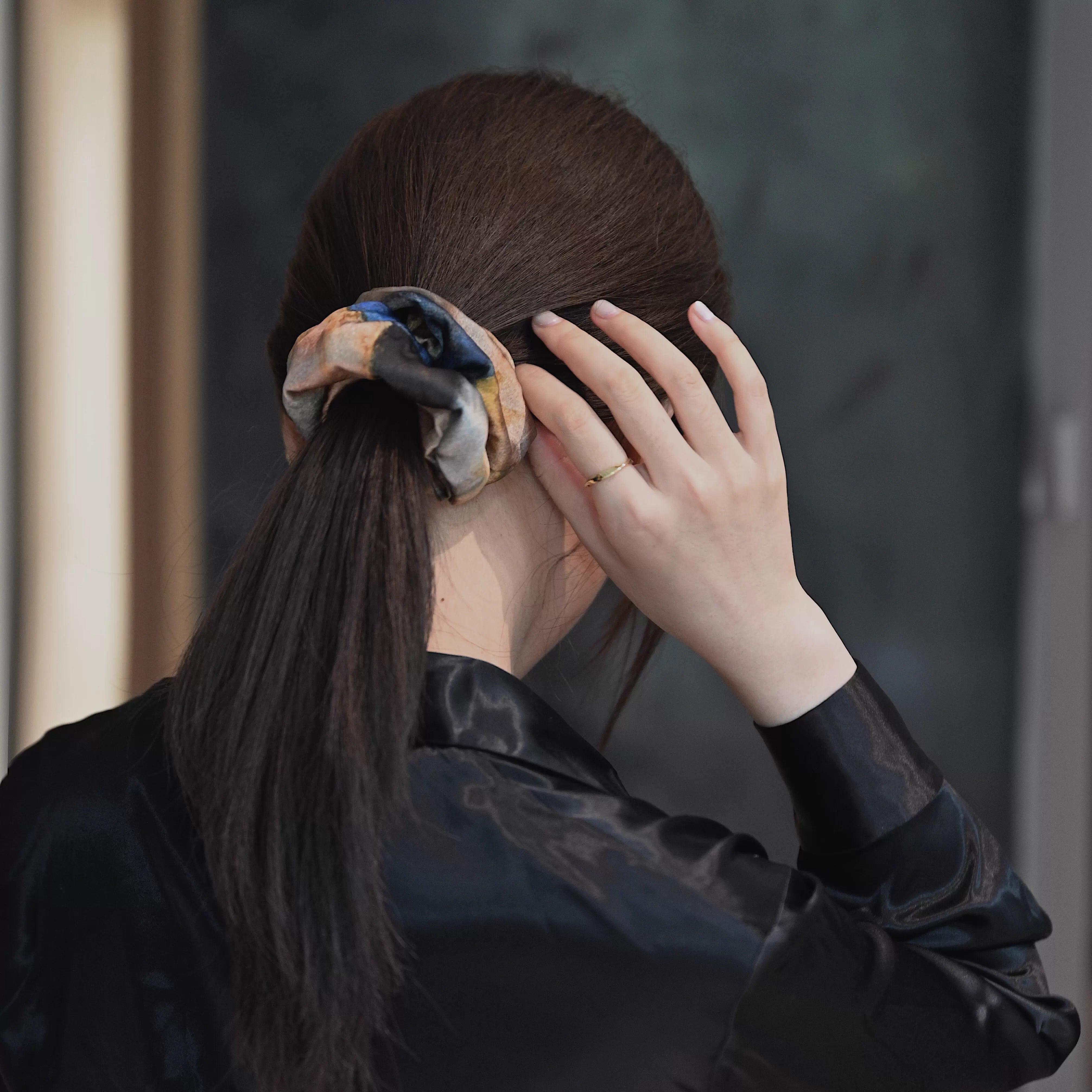 Monet Garden - 100% Mulberry Silk Scrunchy