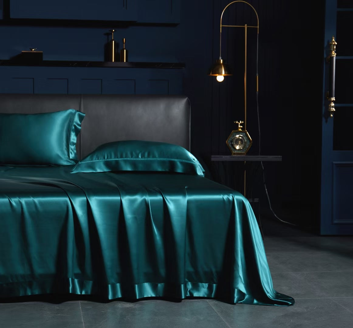 PAVONINE - Lace artisan 30 Momme 4-Piece Pure Mulberry Silk Bed Linen Set