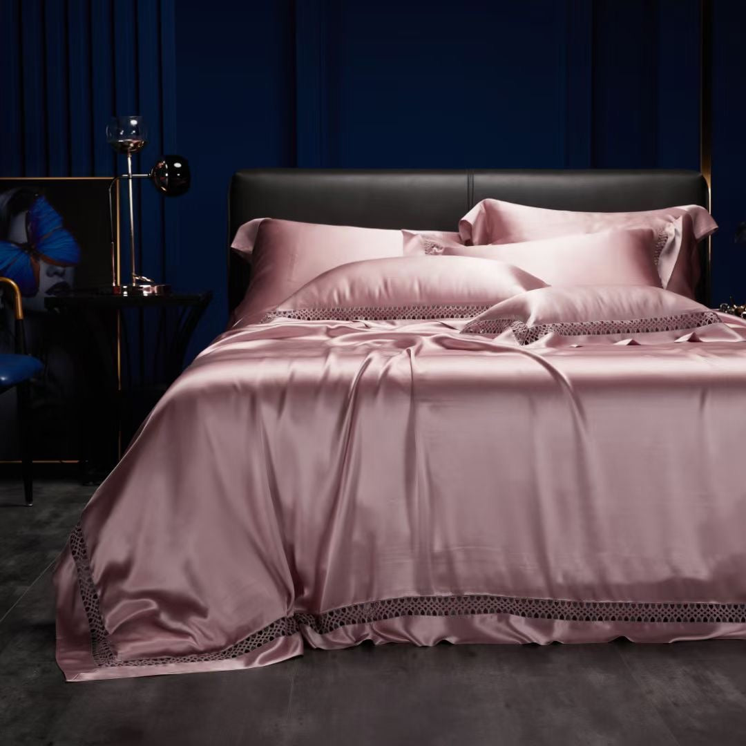 PARIS - Lace artisan 25 Momme 4-Piece Pure Mulberry Silk Bed Linen Set