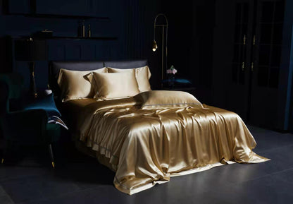 CHRYSOS - Lace artisan 30 Momme 4-Piece Pure Mulberry Silk Bed Linen Set