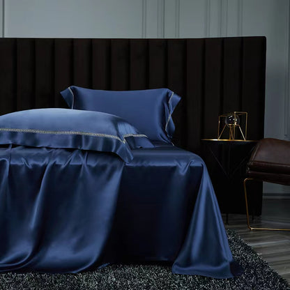 EMPEROR - Lace artisan 25 Momme 4-Piece Pure Mulberry Silk Bed Linen Set