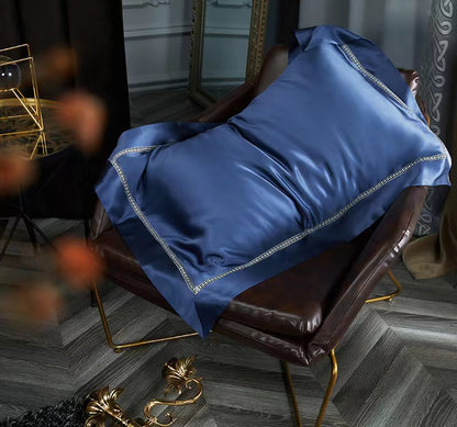 EMPEROR - Lace artisan 25 Momme 4-Piece Pure Mulberry Silk Bed Linen Set