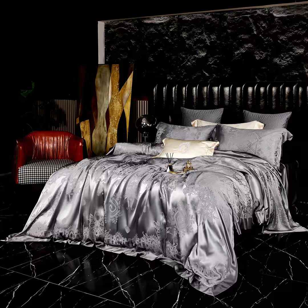 SHENSH - 19 momme Jacquard Silk Bedlinen Set 4pcs