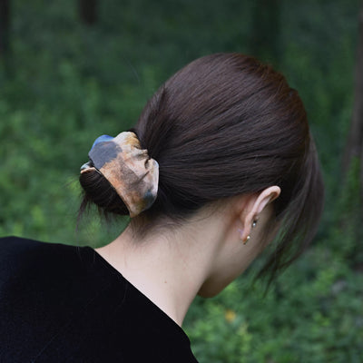 Monet Garden - 100% Mulberry Silk Scrunchy