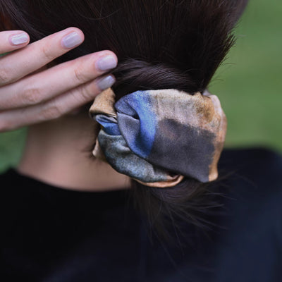 Monet Garden - 100% Mulberry Silk Scrunchy