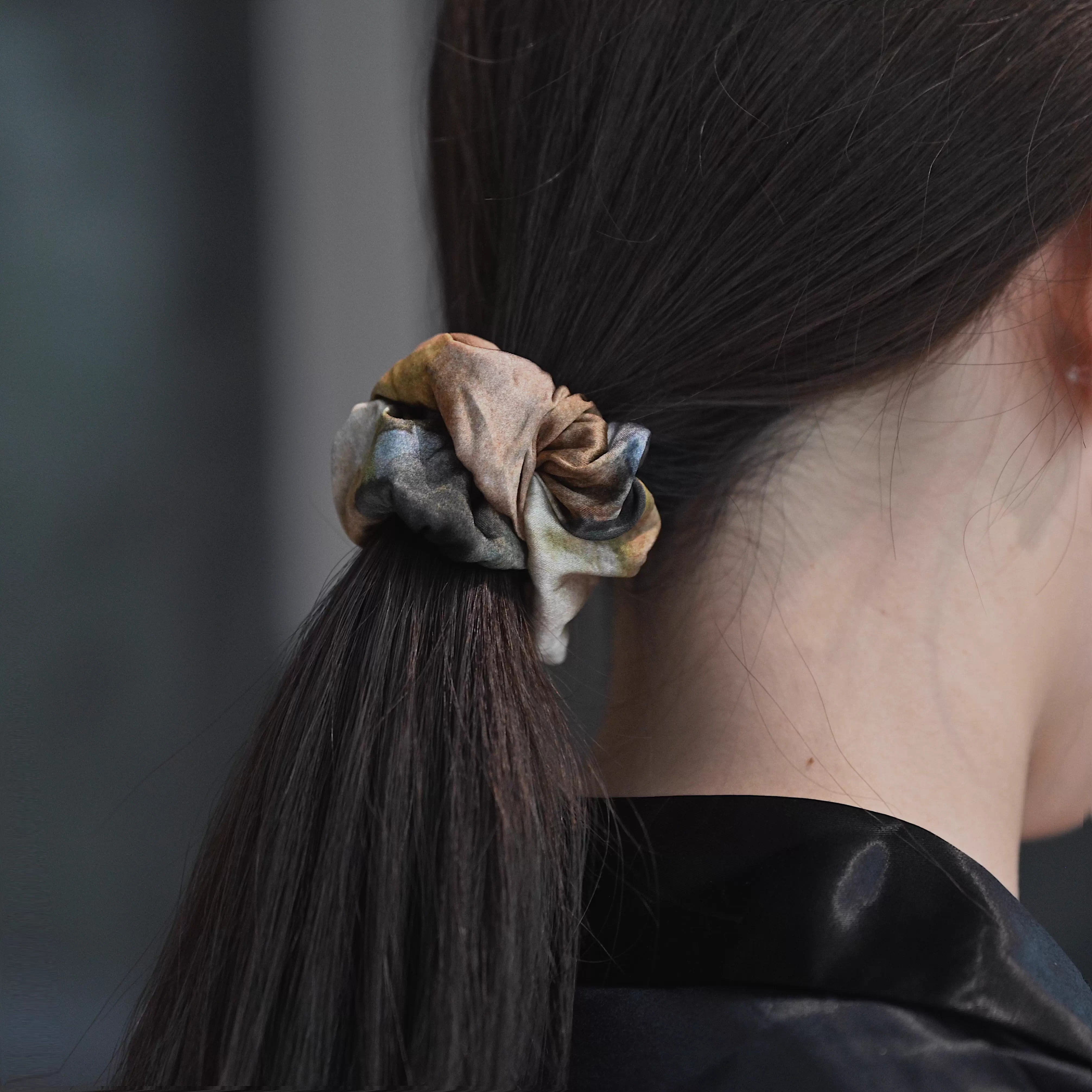 Monet Garden - 100% Mulberry Silk Scrunchy