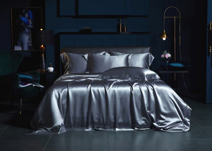 MIST - Lace artisan 30 Momme 4-Piece Pure Mulberry Silk Bed Linen Set