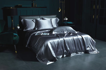 MIST - Lace artisan 30 Momme 4-Piece Pure Mulberry Silk Bed Linen Set