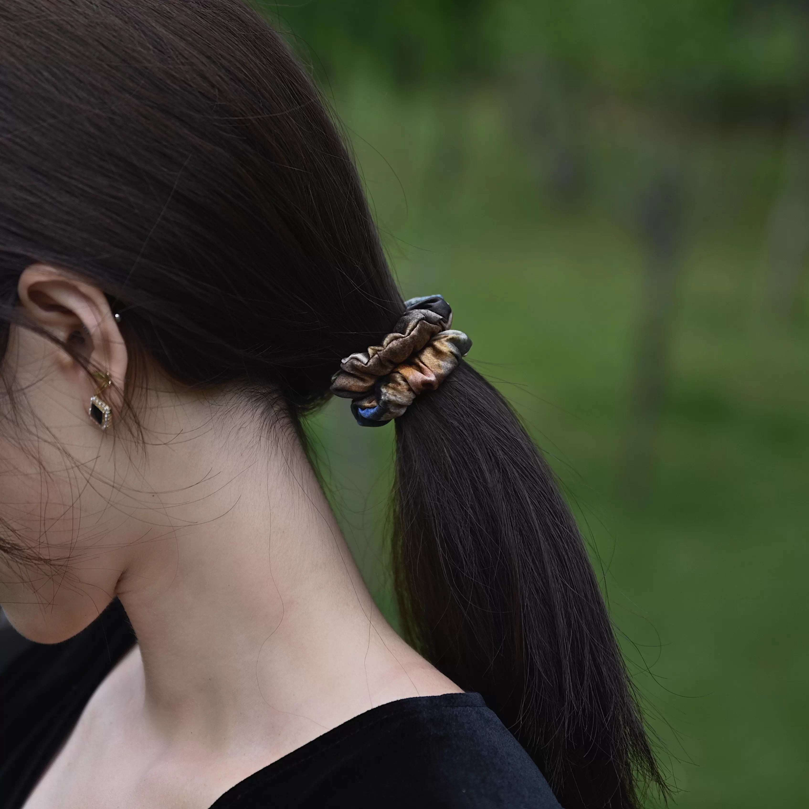 Monet Garden - 100% Mulberry Silk Scrunchy